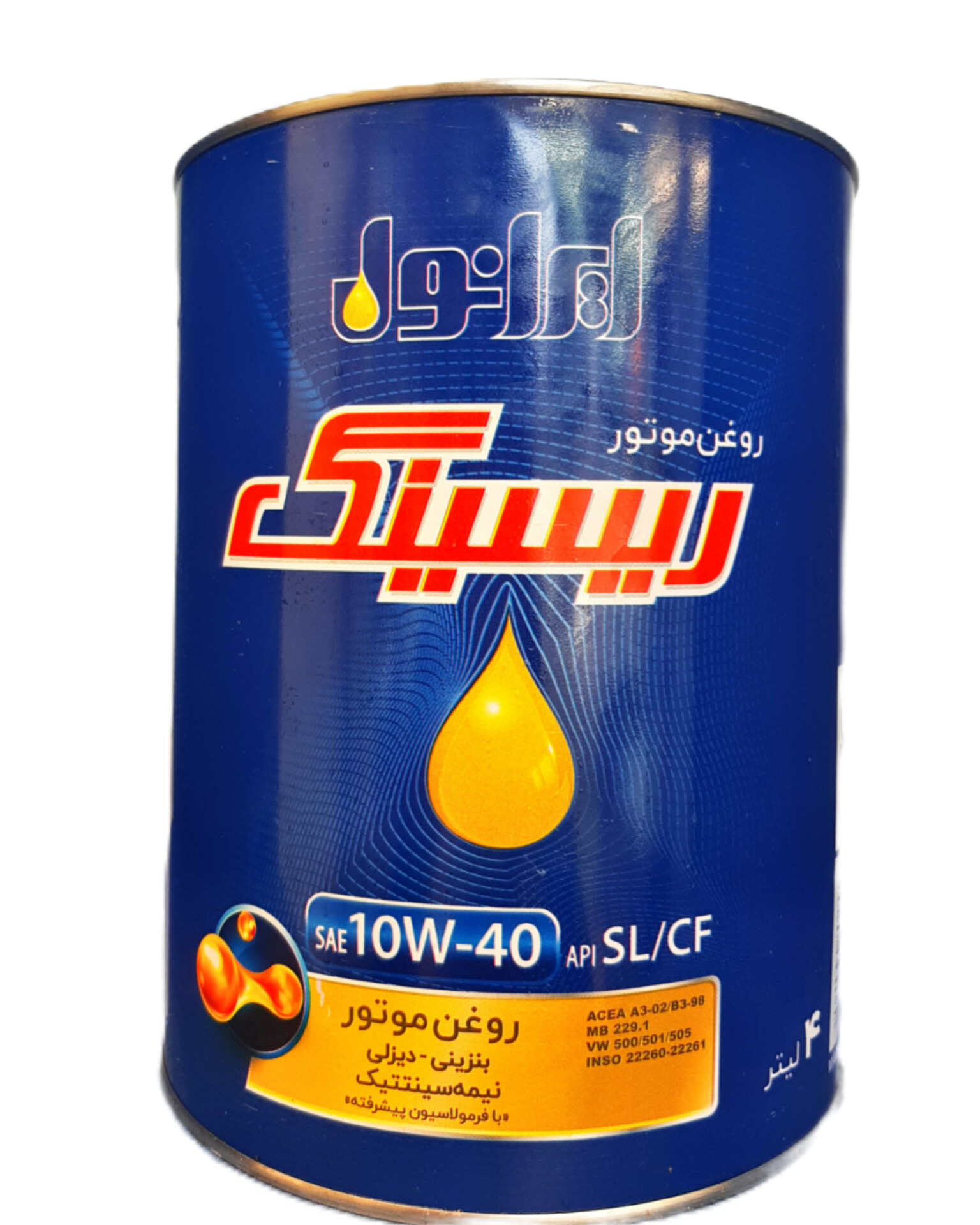 روغن موتور ایرانول ریسینگ 10W40 فلزی - کارتن 6 تایی